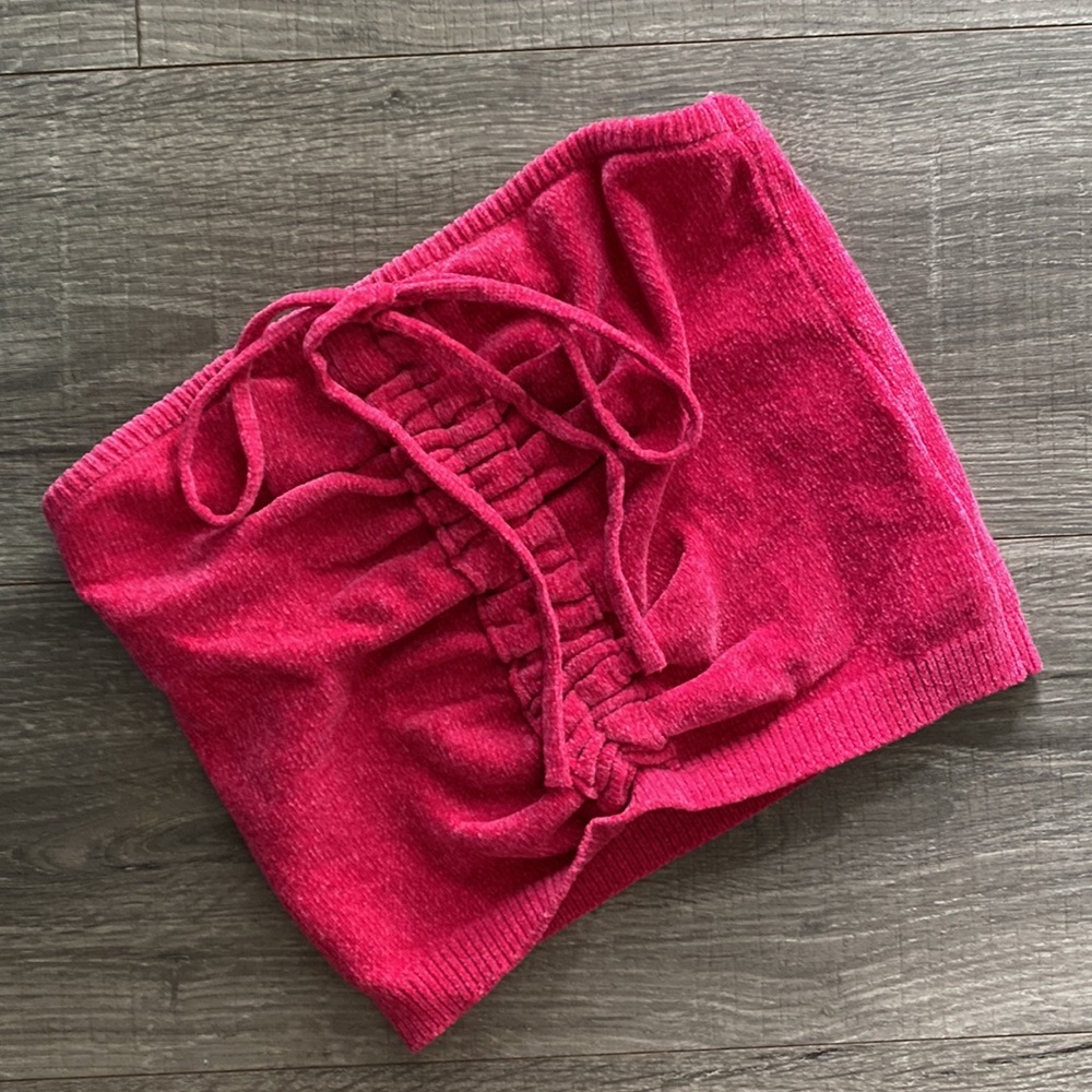Hot Pink Terry Cloth Tube Top Urban Outfitters